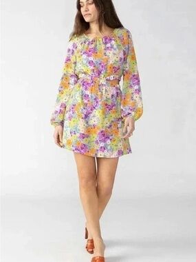 Sanctuary Floral Cutout Long-Sleeve Mini Dress XS